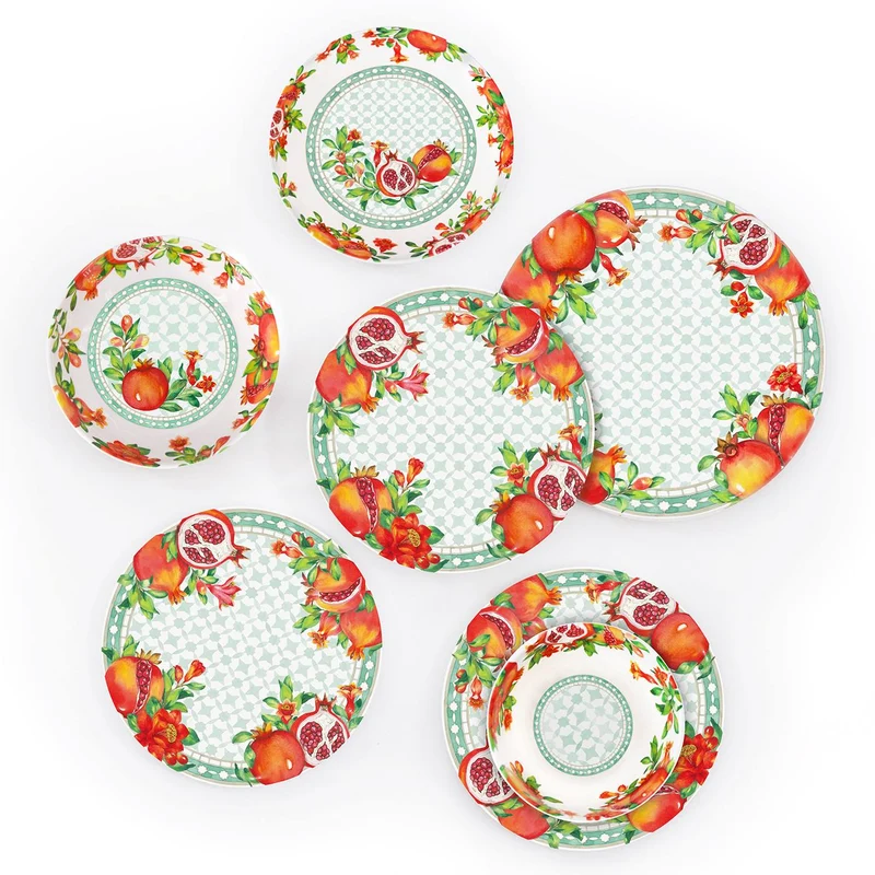 Petite assiette plate à dessert en mélamine grenade - Ø 23 cm