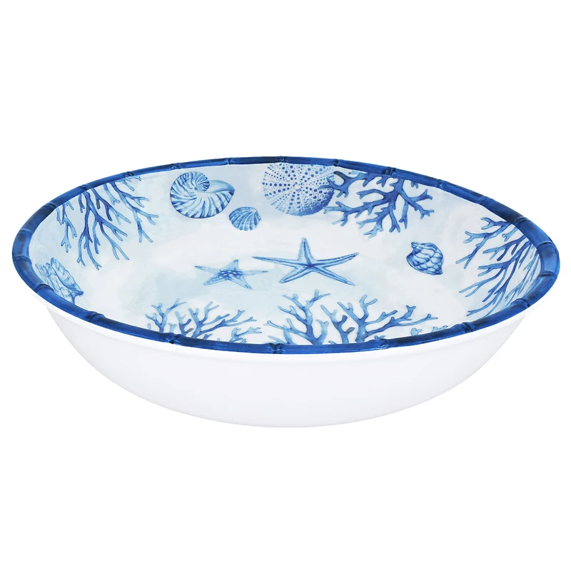 Grande assiette creuse en mélamine corail - 23 cm
