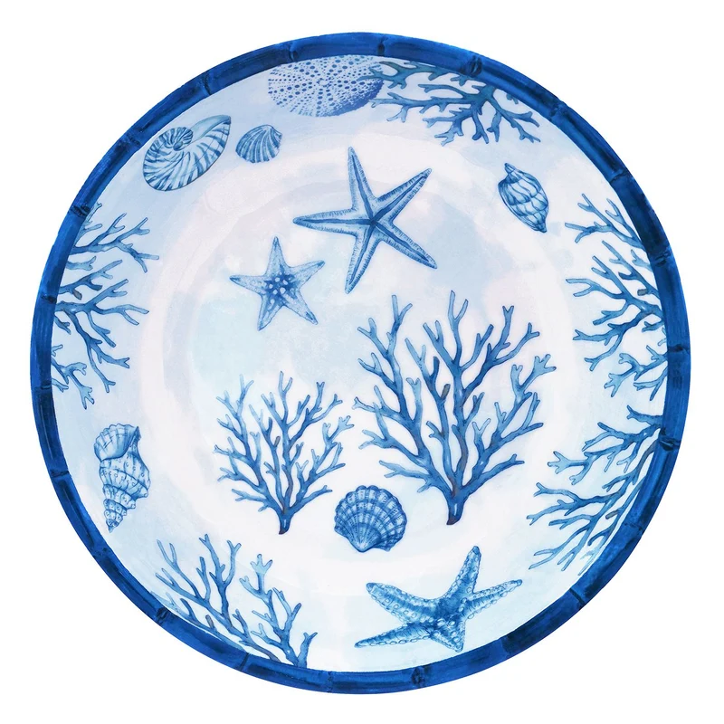 Grande assiette creuse en mélamine corail - 23 cm