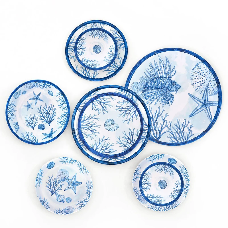 Grande assiette creuse en mélamine corail - 23 cm