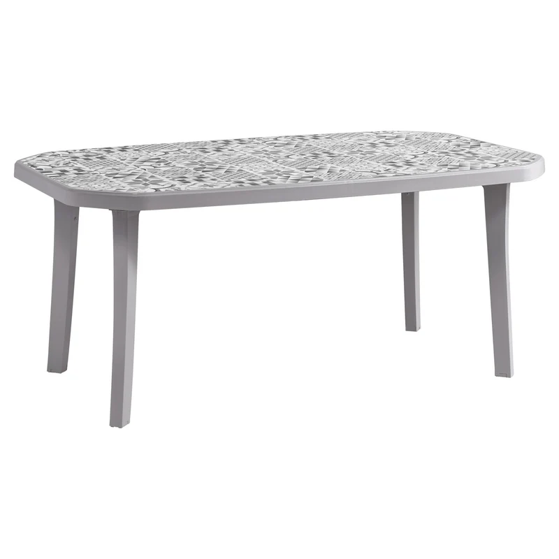 Table de jardin pieds droit carreaux ciment 165 X 100 cm