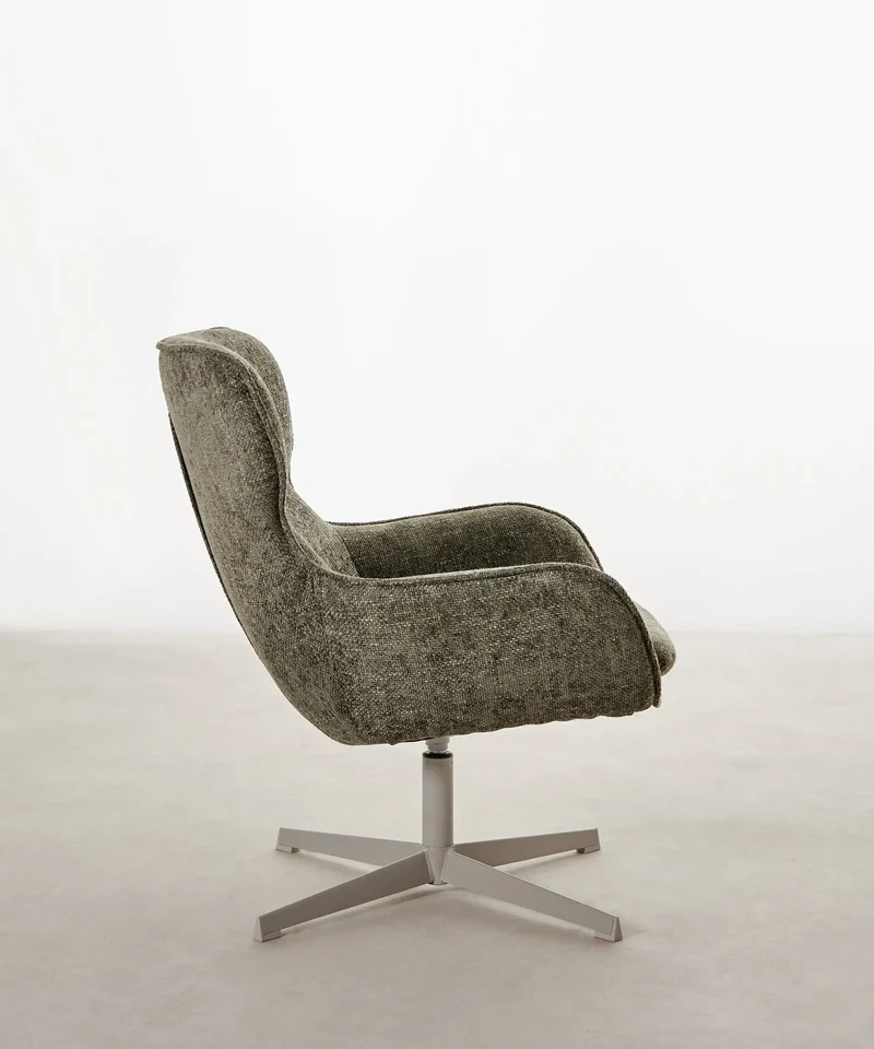 Sillón giratorio en tejido suave Norden