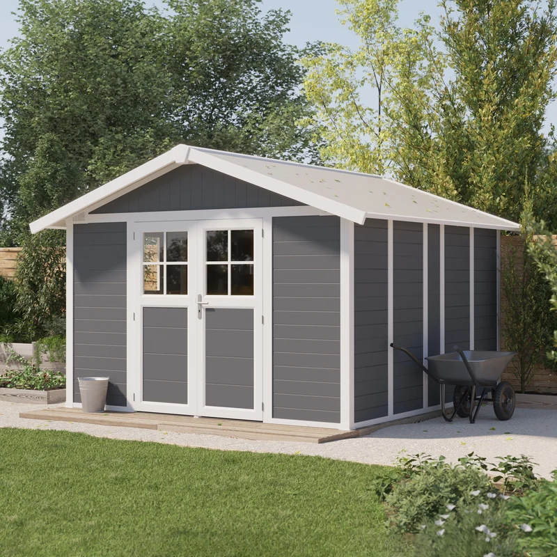 Abri de jardin 11 m² gris foncé Déco