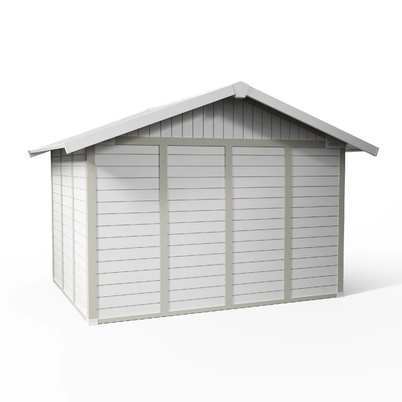 Abri de jardin 7,5 m² blanc - gris_vert Déco