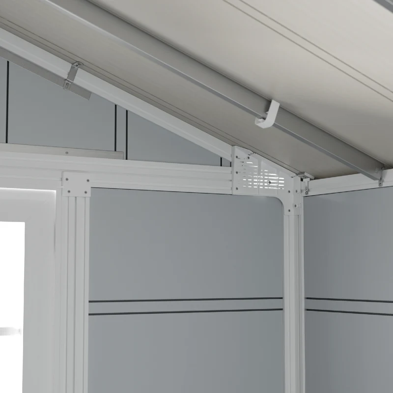 Abri de jardin 4,9 m² gris clair Déco