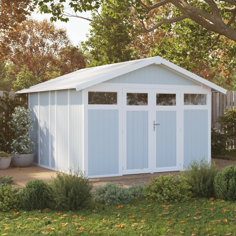 Abri de jardin 11 m² gris - bleu Utility