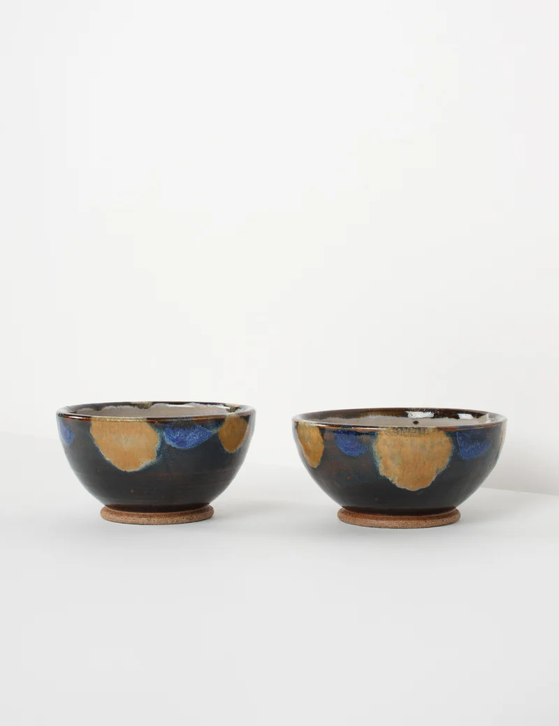 Duo de bols pois bleus & taupes Jacques Serre