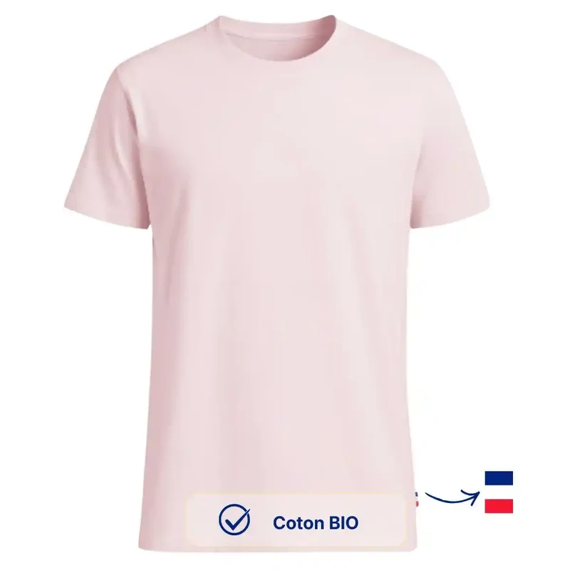 T-shirt Homme Rose Clair | Coton Bio