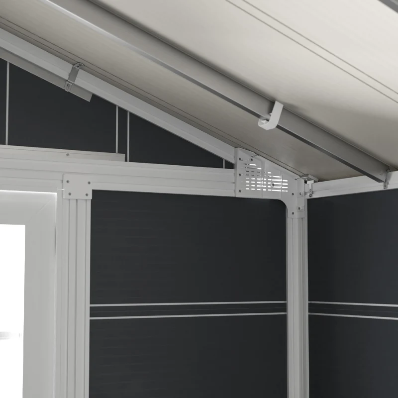 Abri de jardin 4,9 m² PMMA gris foncé Déco
