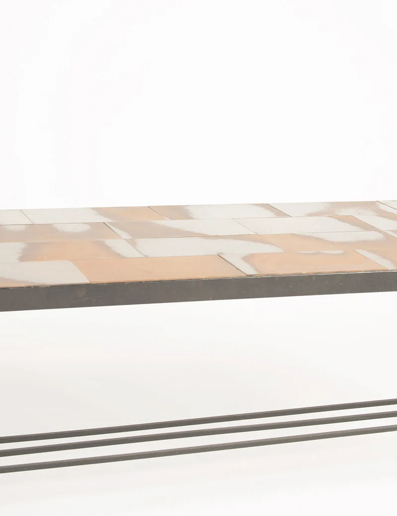 Table basse moderniste grès flammé