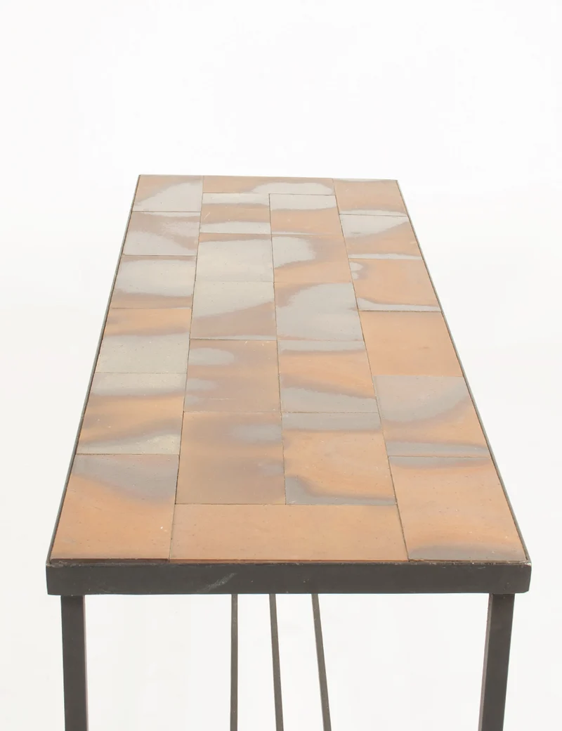 Table basse moderniste grès flammé