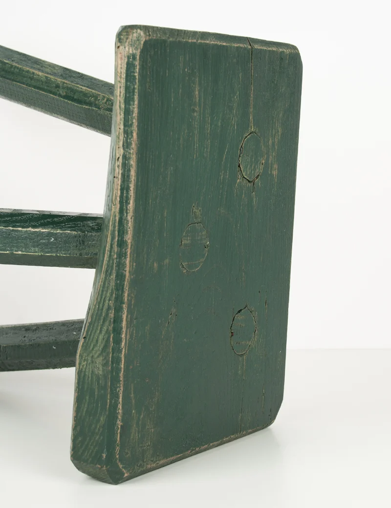 Tabouret de ferme tripode vert