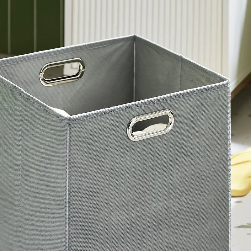 SoBuy BZR180-W Meuble Salle de Bain avec Panier à Linge, 1 Tiroir et 1 Panier Amovible, pour Salle de Bain et WC, Rangement Optimisé – L40×P40×H95 cm, Blanc