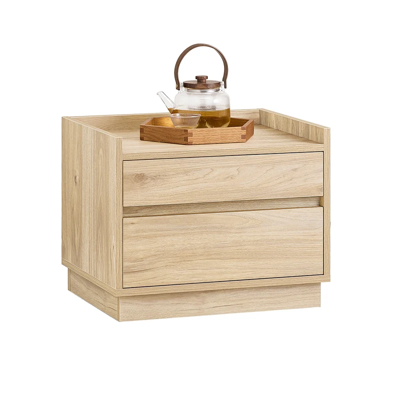SoBuy FBT153-N Table de Chevet Bout de Canapé Table de Nuit Table d'Appoint Table Basse avec 2 Tiroirs