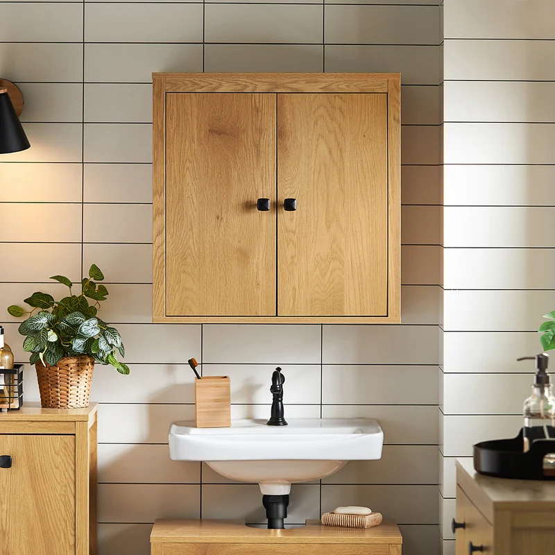 SoBuy BZR168-SN Armoire Murale, Placard de Rangement Suspendu Salle de Bain