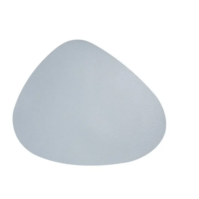 Set de Table Original Design Style Cuir Gris Clair Uni Rond Ovale Moderne