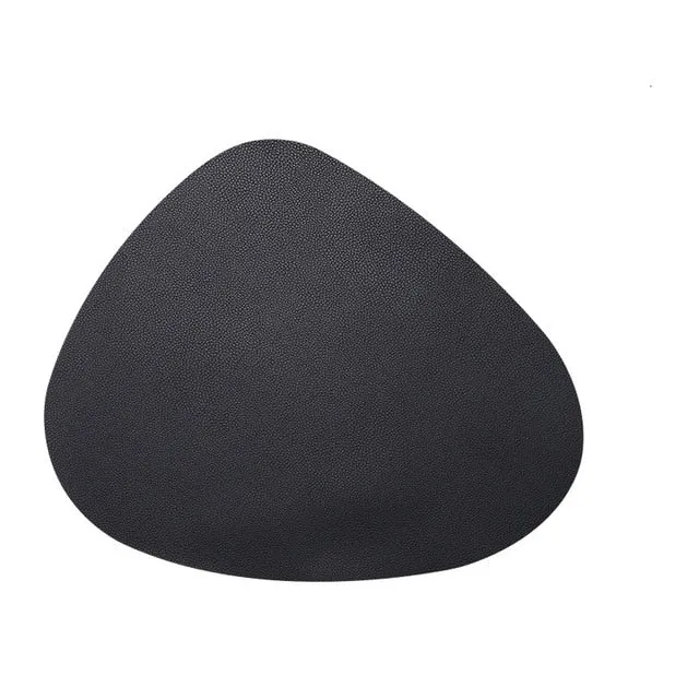 Set de Table Original Design Style Cuir Noir Uni Rond Ovale Moderne