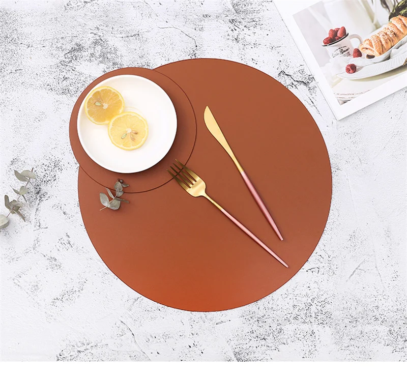 Set de Table Rond Orange Rigide