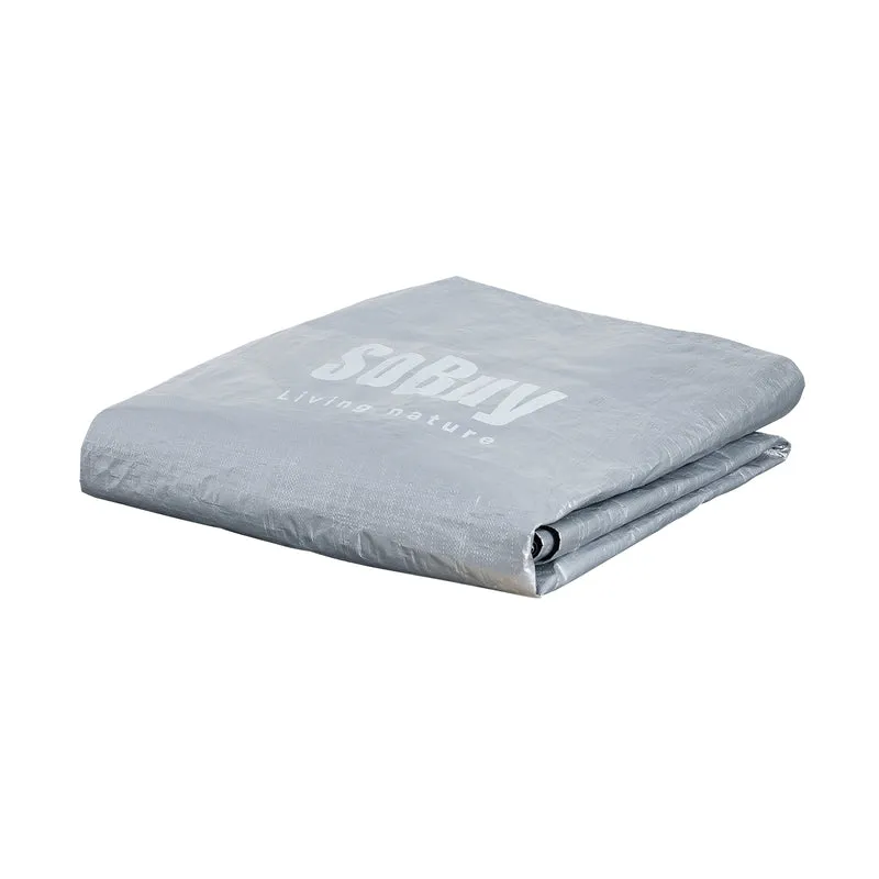 SoBuy SDA12-SIL Bâche pour Abri de Jardin Imperméable, pour Abri Vélo, Moto et Outils, Résistant à l’Humidité, Rangement Optimisé – L159×P219×H165 cm, Argent