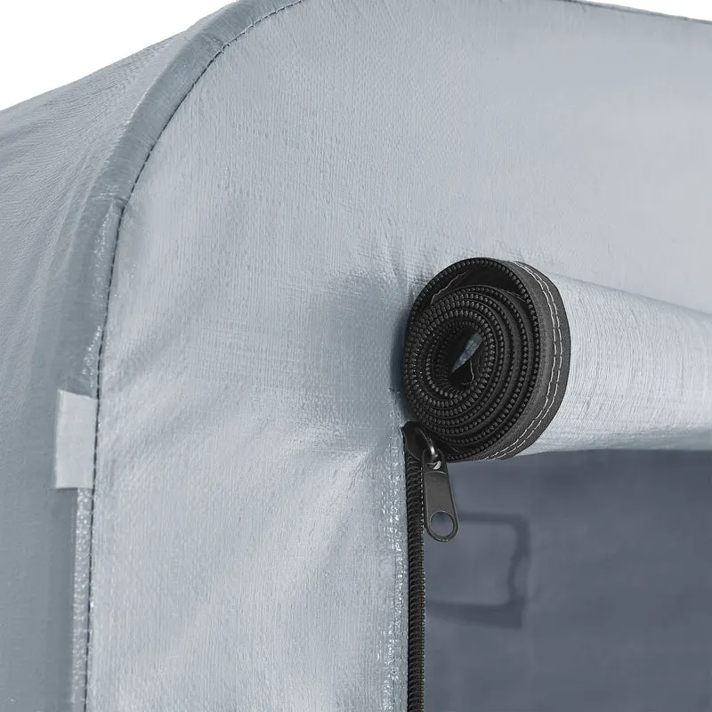 SoBuy SDA11-SIL Bâche pour Abri de Jardin Imperméable, pour Abri Vélo, Moto et Outils, Résistant à l’Humidité, Rangement Optimisé – L120×P176×H163 cm, Argent