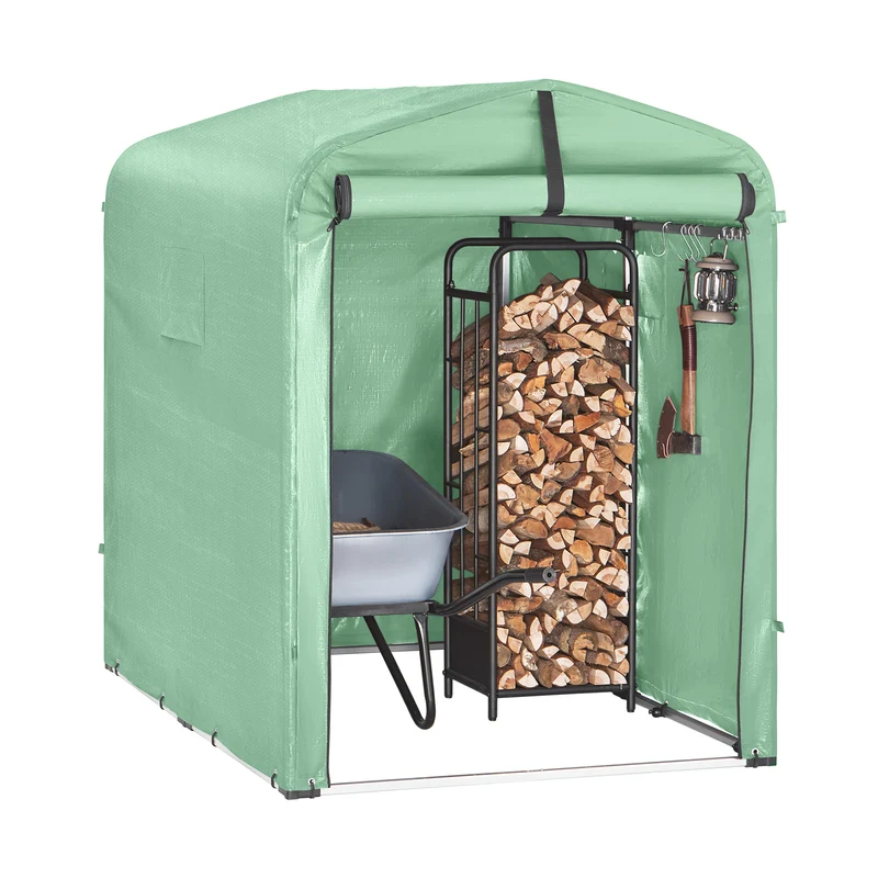 SoBuy KLS11-GR Abri de Jardin Imperméable avec Crochets, pour Vélo, Moto et Outils, Résistant à l’Humidité, Rangement Optimisé – L120×P176×H163 cm, Vert