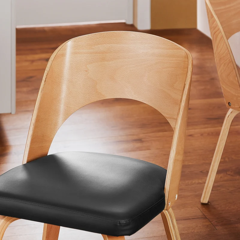 SoBuy FST97-SCH Chaise en Bois avec Dossier et Assise Rembourrés
