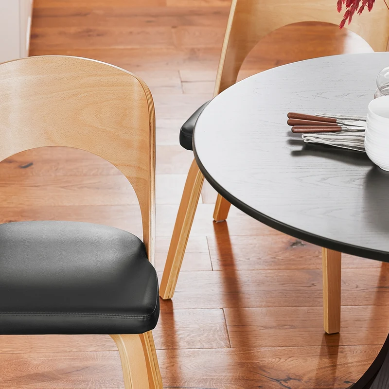 SoBuy FST97-SCH Chaise en Bois avec Dossier et Assise Rembourrés