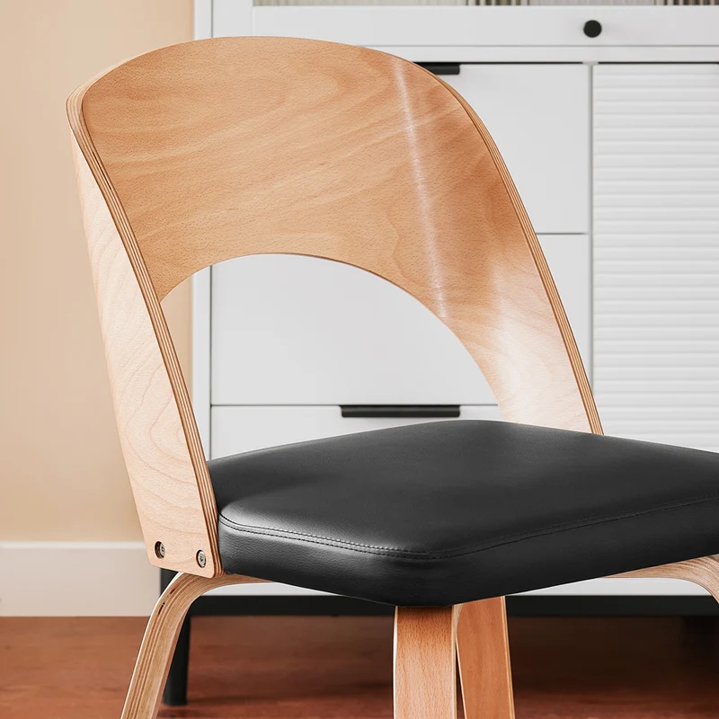 SoBuy FST97-SCH Chaise en Bois avec Dossier et Assise Rembourrés