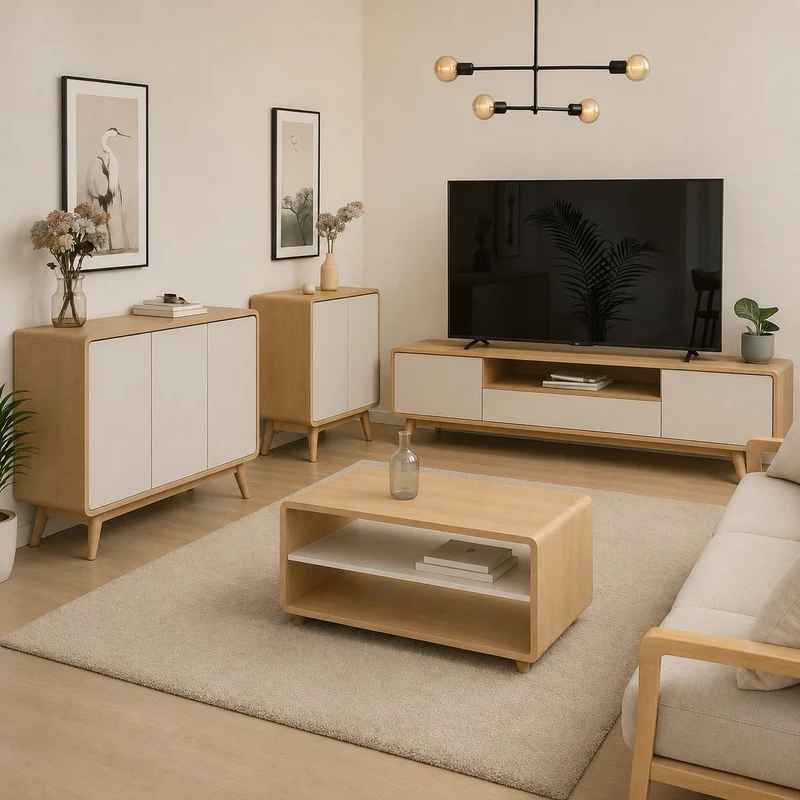 Buffet commode en bois massif Oslo 1 - NordicStory
