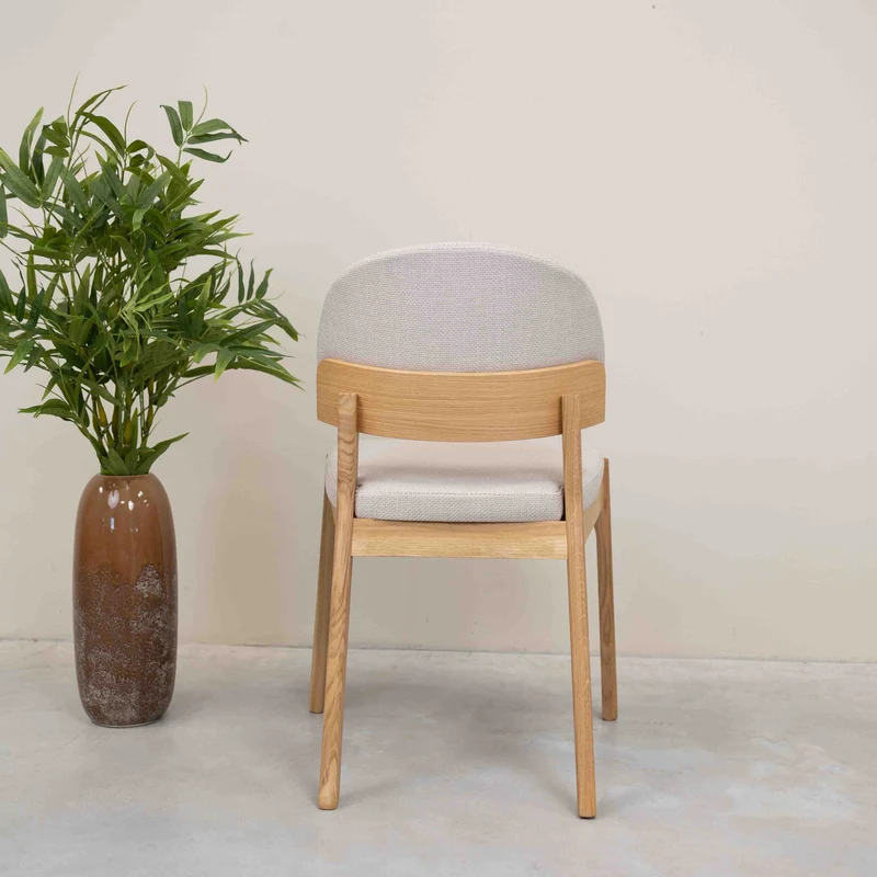 Chaise en bois massif de chêne Astrid, revêtement - Lot de 2 ou 4 chaises - NordicStory
