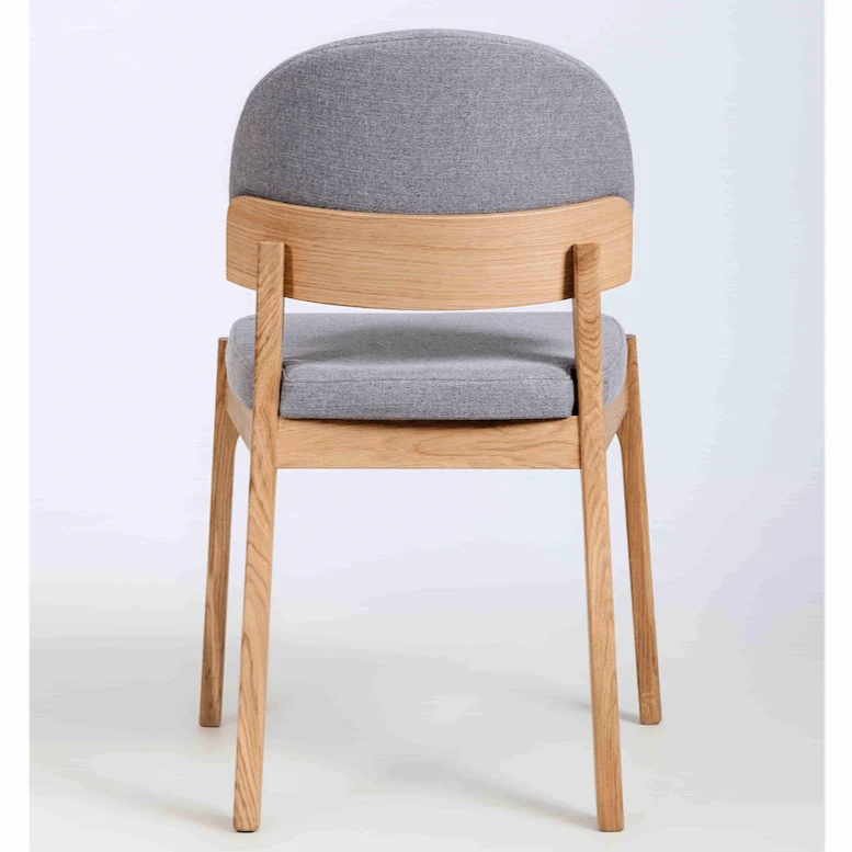 Chaise en bois massif de chêne Astrid, revêtement - Lot de 2 ou 4 chaises - NordicStory