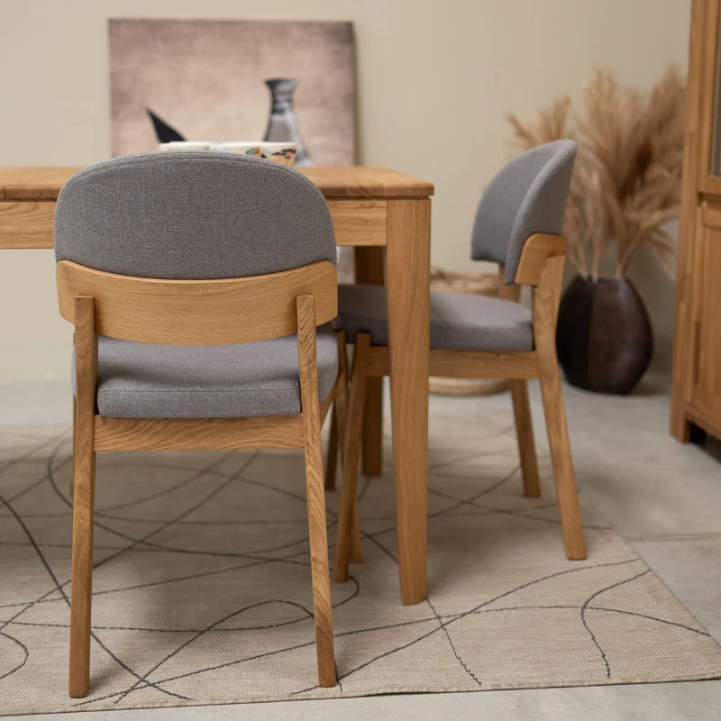 Chaise en bois massif de chêne Astrid, revêtement - Lot de 2 ou 4 chaises - NordicStory