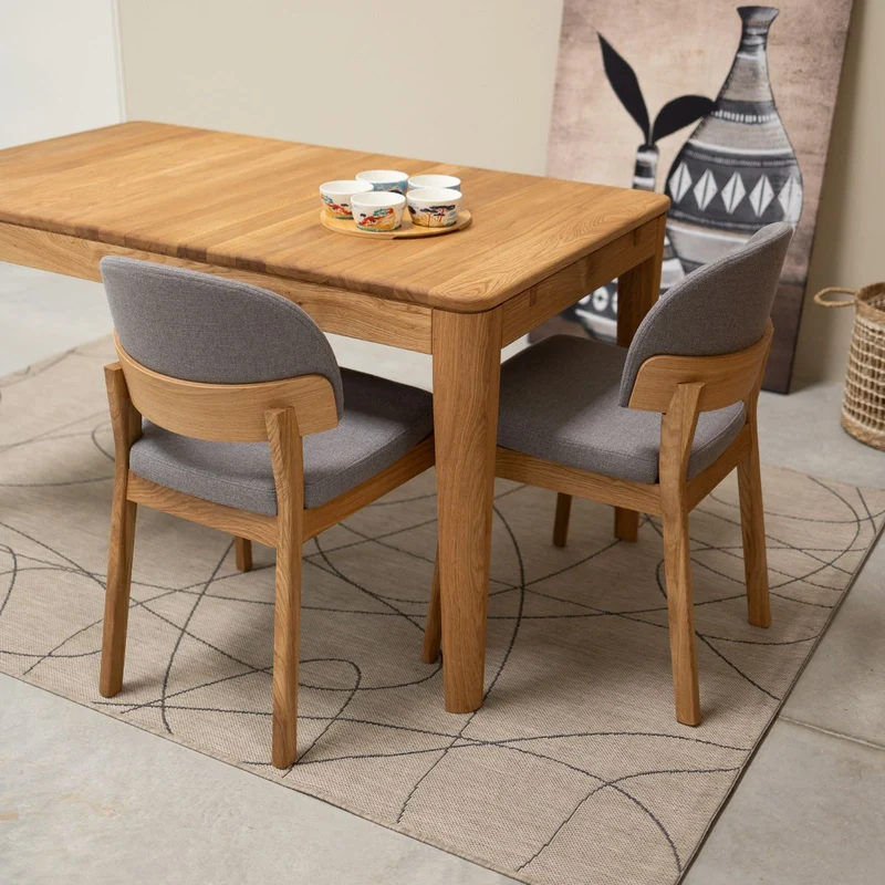 Chaise en bois massif de chêne Astrid, revêtement - Lot de 2 ou 4 chaises - NordicStory