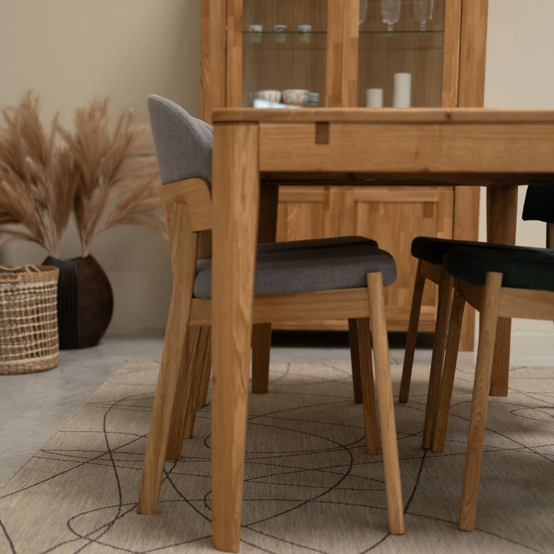 Chaise en bois massif de chêne Astrid, revêtement - Lot de 2 ou 4 chaises - NordicStory