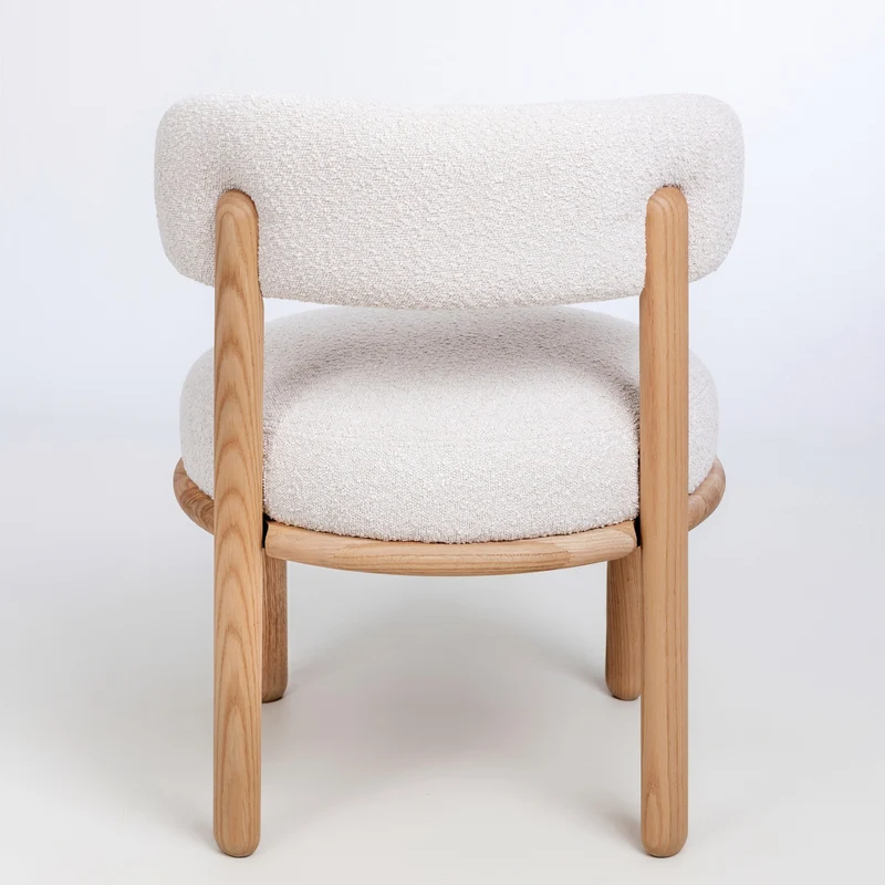 Chaise en bois massif de chêne Lova, revêtement Ecru - Lot de 2 chaises - NordicStory