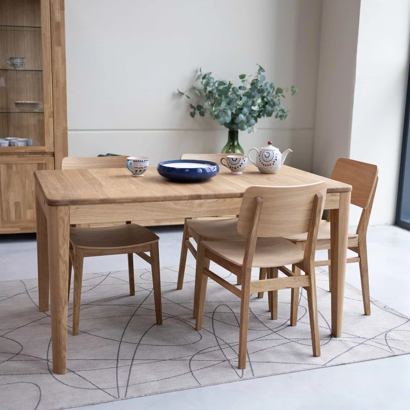 Table à manger rectangulaire extensible en bois massif de chêne Kodama - NordicStory