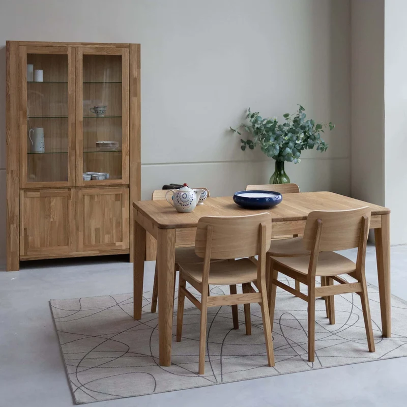 Table à manger rectangulaire extensible en bois massif de chêne Kodama - NordicStory