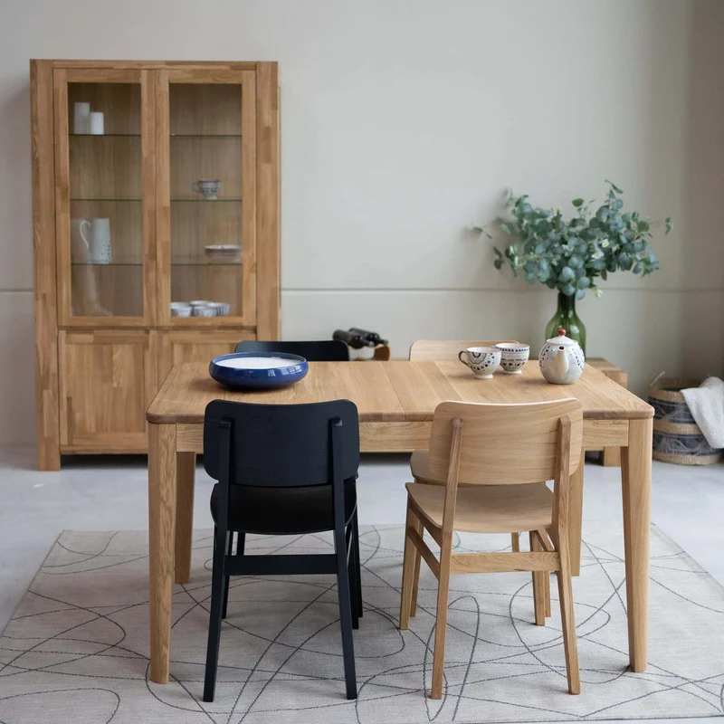 Table à manger rectangulaire extensible en bois massif de chêne Kodama - NordicStory