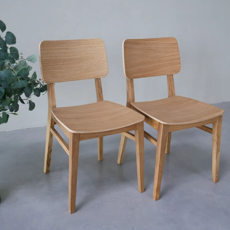 Chaise en bois massif de chêne Kodama - Lot de 2 ou 4 chaises - NordicStory