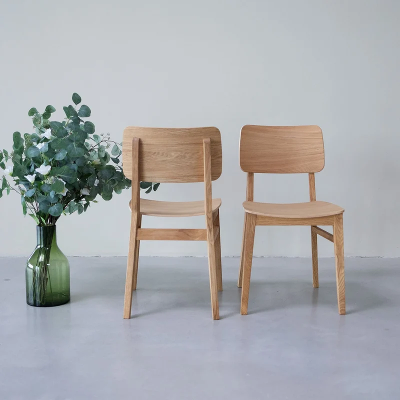Chaise en bois massif de chêne Kodama - Lot de 2 ou 4 chaises - NordicStory