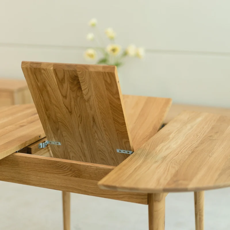 Table à manger ronde extensible en bois massif de chêne Malmo - NordicStory