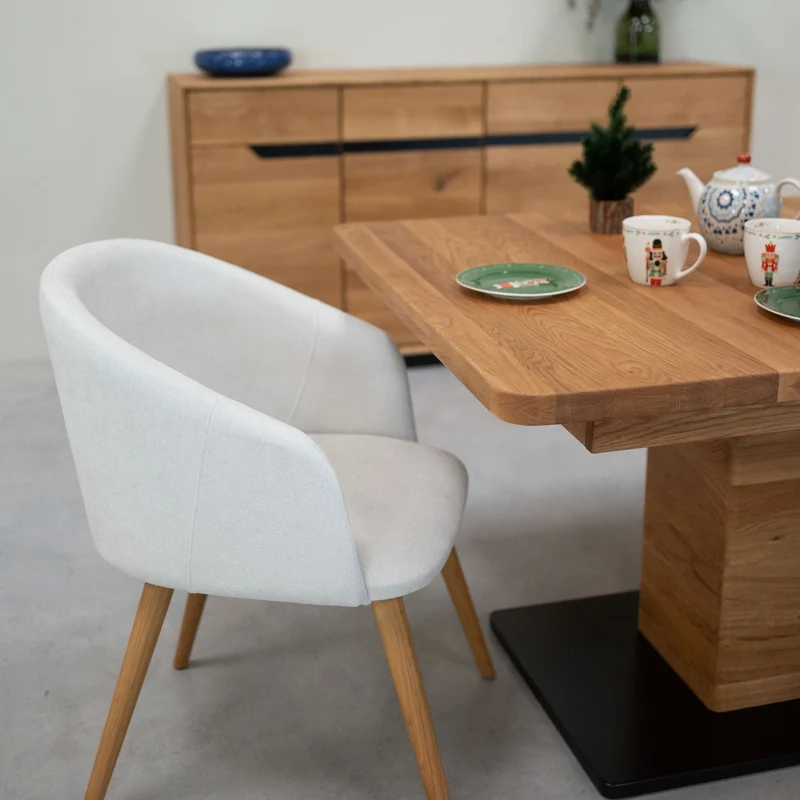 Chaise en bois massif de chêne Ana, revêtement - NordicStory