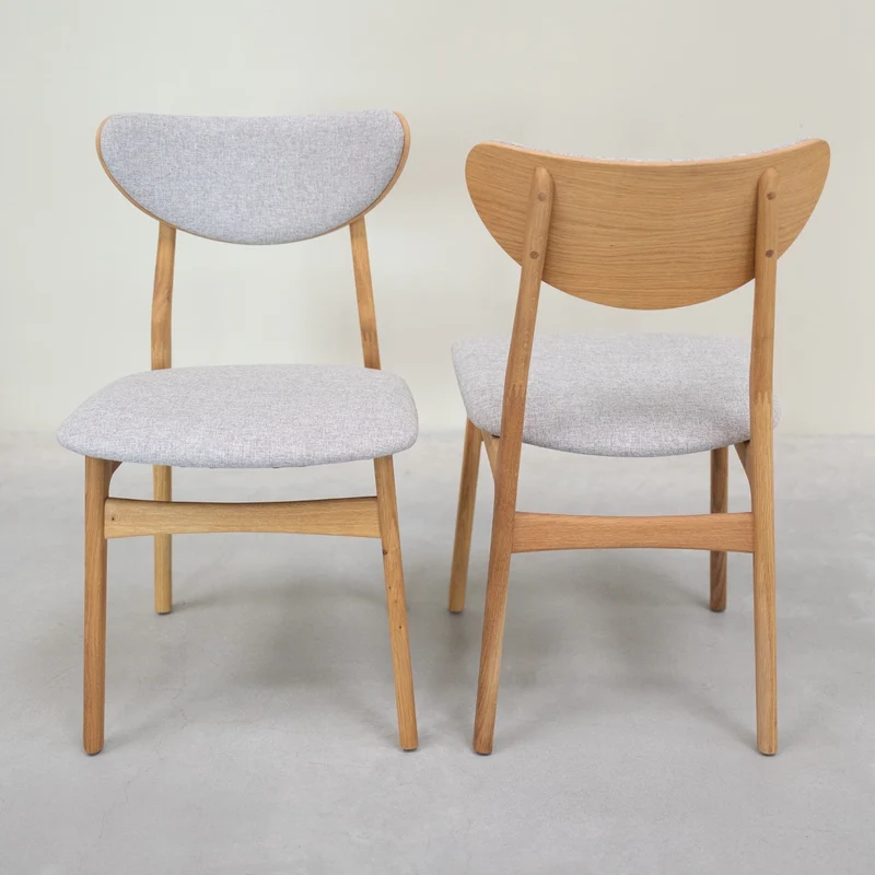 Chaise en bois massif de chêne Maxwell, revêtement - Lot de 2 ou 4 chaises - NordicStory