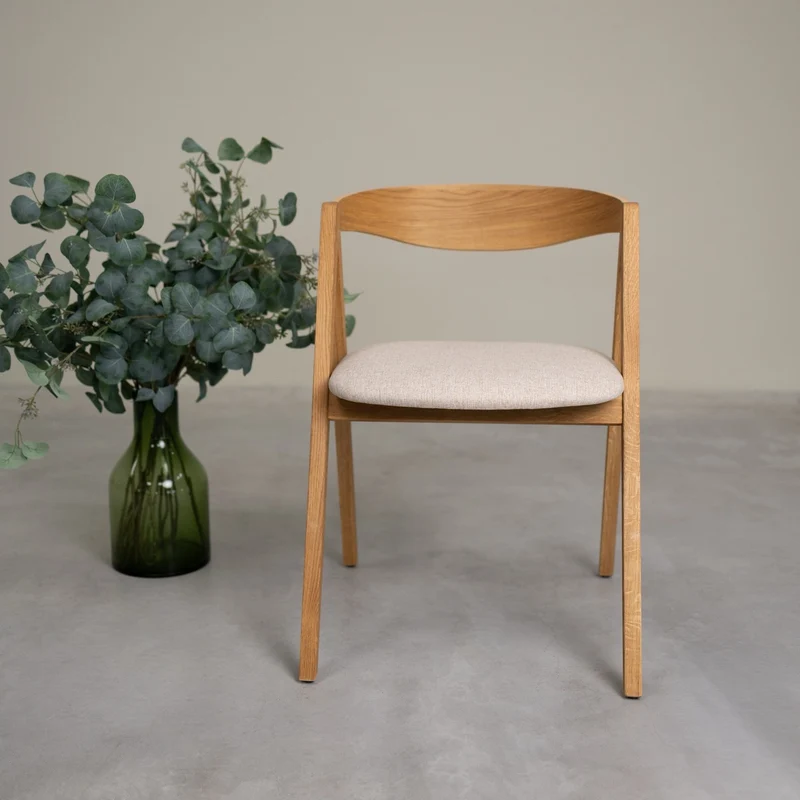 Chaise en bois massif de chêne naturel Oscar, revêtement - Lot de 2 ou de 4 chaises - NordicStory