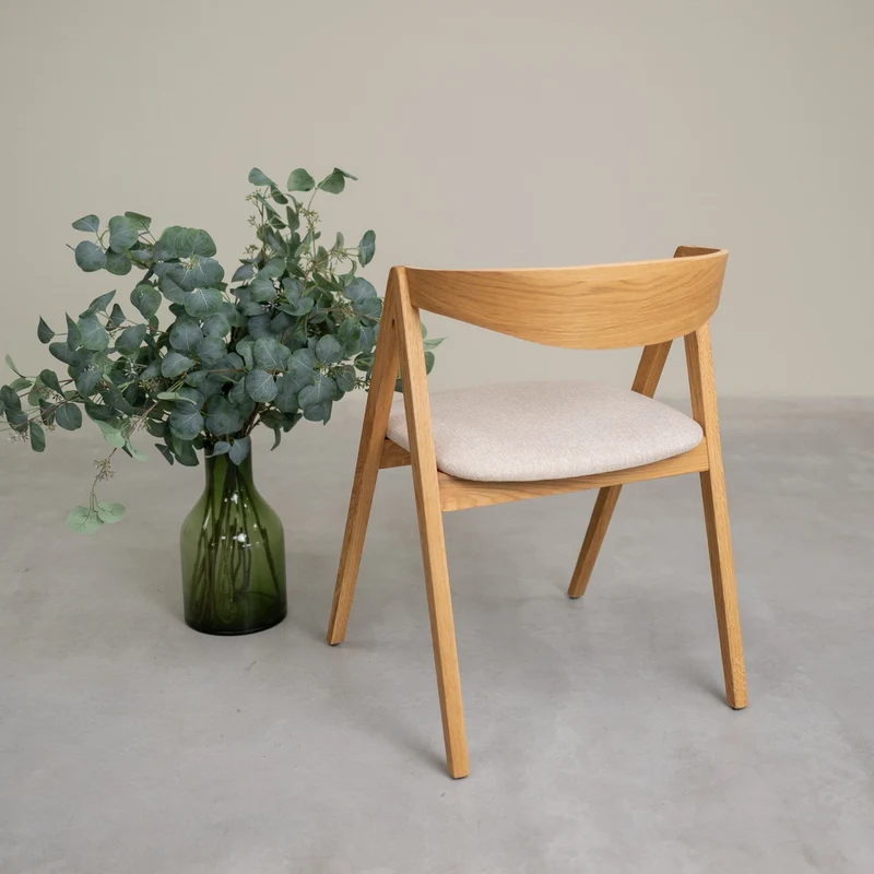Chaise en bois massif de chêne naturel Oscar, revêtement - Lot de 2 ou de 4 chaises - NordicStory