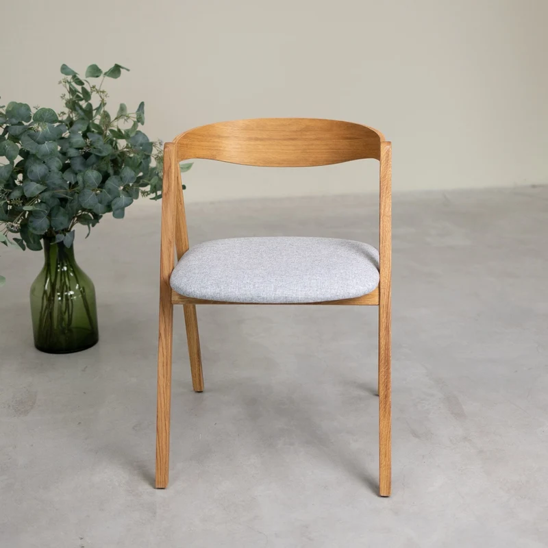 Chaise en bois massif de chêne naturel Oscar, revêtement - Lot de 2 ou de 4 chaises - NordicStory
