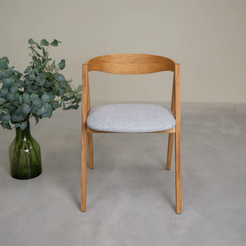 Chaise en bois massif de chêne naturel Oscar, revêtement - Lot de 2 ou de 4 chaises - NordicStory