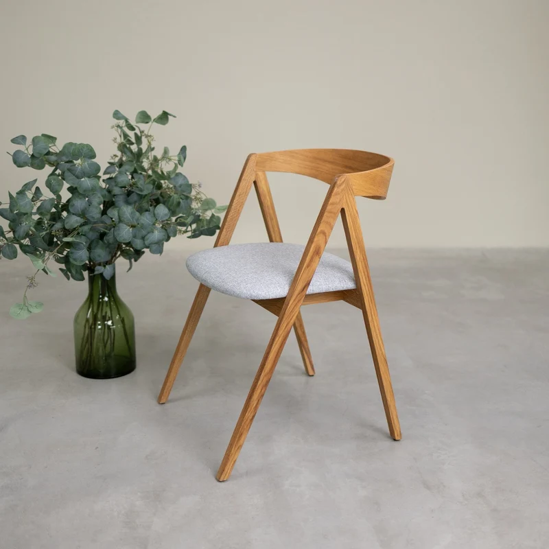 Chaise en bois massif de chêne naturel Oscar, revêtement - Lot de 2 ou de 4 chaises - NordicStory