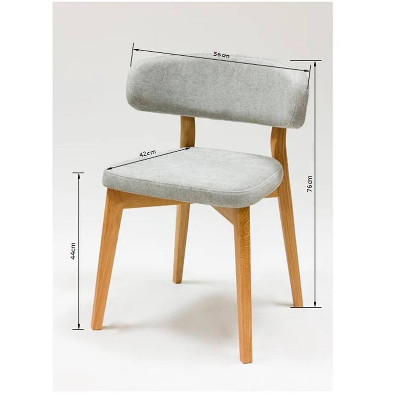 Chaise en bois massif de chêne Claus, revêtement Gris/Marron - Lot de 2 ou 4 chaises - NordicStory