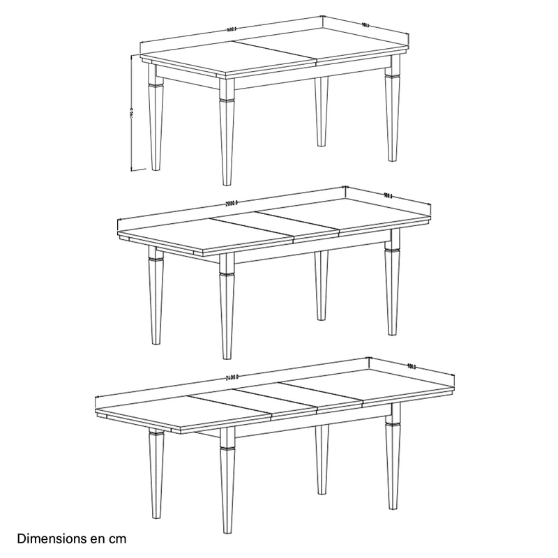 Table à manger extensible 6 à 8 places Martin Vert et Bois